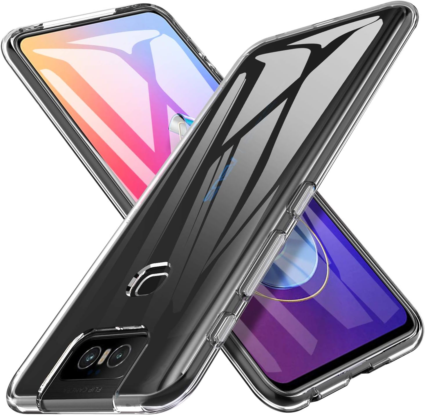KuGi for Asus Zenfone 6 Case, Scratch Resistant & Anti Slip Grippy Soft TPU Case for Asus Zenfone 6 Phone (Clear)