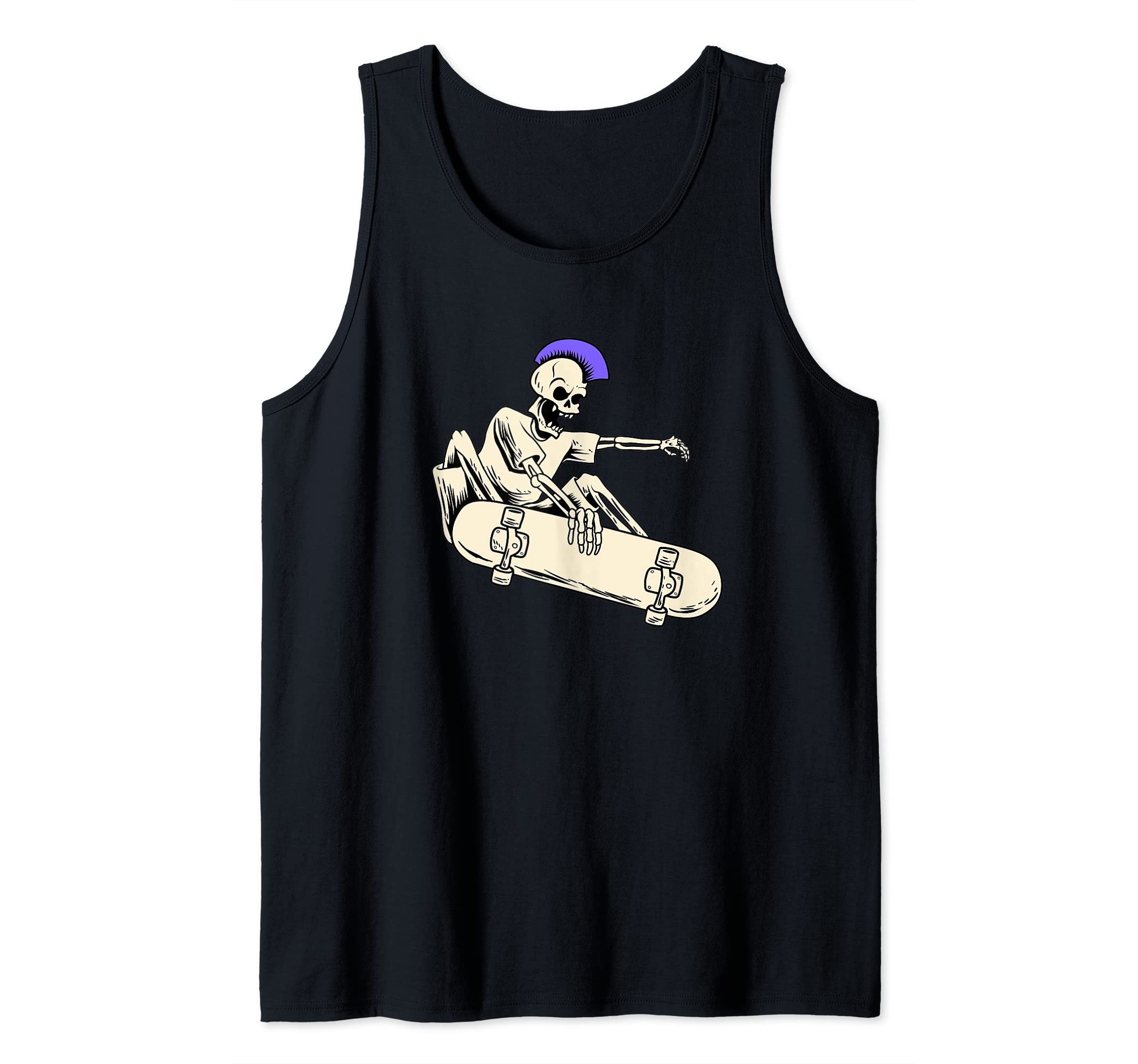 Skateboard Skateboarder Skateboarding Skater - Punk Skeleton Tank Top