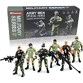 MQSTARSRISE Army Men Action Figures,Soldiers Toys with Weapons for Boys 4-7 | Military Playset Action Figures Soldier Toy Set with Weapons Birthdaty Halloween Xmas Gift for Boys
