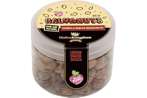 Halva Kingdom, Tahini Halva, Cotaed, Covered Sweet Gourmet Nuts, Vegan Friendly 7 oz. (VANILLA HALVA HAZELNUTS)