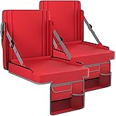 janiry Stadium Seats with Back Support 2PACKS Adjustable Bleacher Chairs with Back and Cushion Bleacher Seat with Cup Holder, Carry Handle & Shoulder Strap for Outdoor Sports Events, Picnics, Beaches