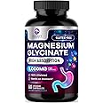Pure Magnesium (Glycinate) 1000mg Chelated for Max Absorption, Supports Bone, Muscle, Nerve & Heart Health, Natures Sleep Support, Best Magnesium Supplement Pills for Whole Body Support, 60 Capsules