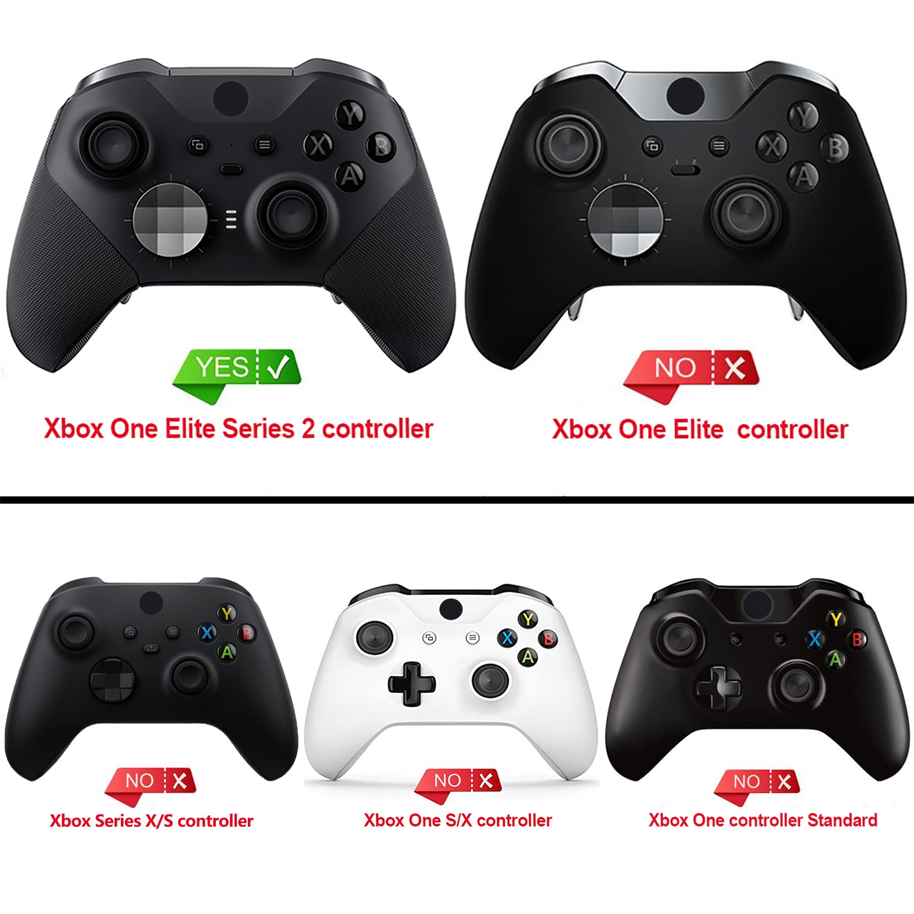 PlayVital Samurai Edition Anti Slip Silicone Case Cover for Xbox Elite Wireless Controller Series 2 Core, Ergonomic Soft Rubber Skin Protector for Xbox Elite Series 2 with Thumb Grip Caps - Black
