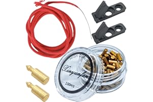 XinYunfan Lighter Flints and Wick Set, Lighter Repair Kit (100 Pcs Flints, Lighter Gasket, 40'' Wick with Needle, Brass Thimbles), Compatible with Zippo & Clipper lighters