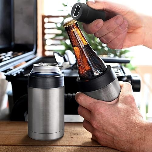 Stepstall Beer Bottle and Can Cooler with Beer Opener, 12 Slim