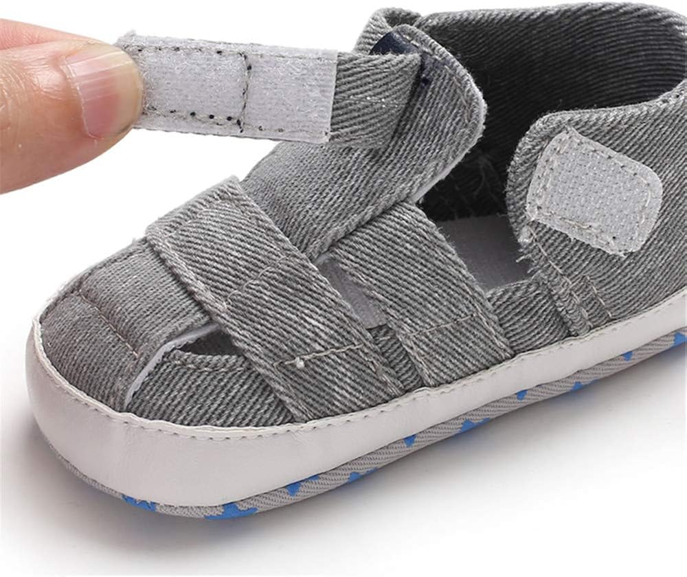 | Meckior Summer Baby Infant Boys Sandals Canvas Soft Sole Non-Slip Closed Toe First Walkers Shoes | Sandals