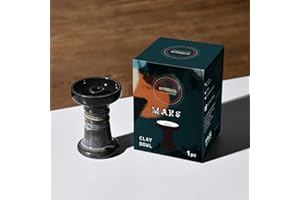 AFOOSOO Hookah Bowl – Clay Hookah Bowl with Glaze Phunnel Shisha Bowl Superior Hookah Accessories Perfect for Hookah Coals Charcoal Holder HMD for Better Hookah Shisha Narguile Smoking (Mars- White+Black)