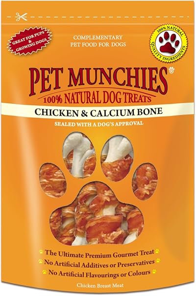 PET MUNCHIES Chicken and Calcium Bones Dog Treats 8 x 100g Pack