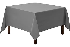 Gee Di Moda Square Tablecloth - 52 x 52 Inch Charcoal Table Cloth for Small Square or Round Tables - Heavy Duty Washable Fabric - for Buffet Table, Holiday Party, Dinner, Wedding & Baby Shower
