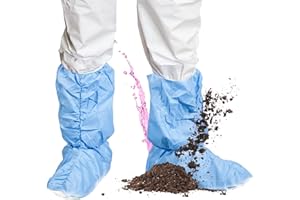 QUEST PROTECTIVE APPAREL Quest Traction Disposable Boot and Shoe Covers - 18" Tall Non-Slip Protectors - Water and Skid Resistant Boot Covers - Hazmat Shoe Covers - Blue, X-Large, 3 Pairs