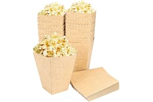 KEILEOHO 50 PCS Mini Popcorn Boxes, Paper Reusable Popcorn Containers for Party Movie Nights Theatre Themed Cinema Birthdays