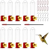 10 Pack Small Hummingbird Feeder for Outdoors Mini Hummingbird Feeders with S Hook Cleaning Brush Plastic Single Feeders for Outdoors Window Hanging