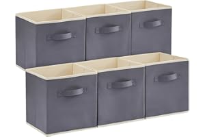 Lifewit Cube Storage Bins, Fabric Storage Cubes 11×11 inch, 6 Pack Storage Bins for Shelves, Foldable Storage Basket for Clos