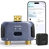 2 Zones WiFi Water Timer Brass Inlet and Outlet, Sprinkler Timer for Garden Hose, APP Remote Control WiFi Hose Timers with Gateway, Voice Control with Alexa, Rain Delay and Manual Mode for Watering