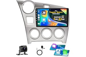 Inefala [4G+64G] Android Car Stereo for Toyota Matrix 2009-2014 with Wireless Carplay Android Auto, 9 Inch HD Touchscreen wit