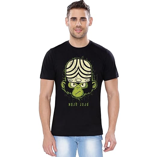 The Souled Store Mojo JoJo Face Unisex Cotton Graphic TShirt Black