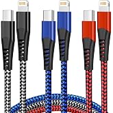 USB C to Lightning Cable, 3 Pack 6FT iPhone Charger PD Fast Charging Cord | Nylon Braided Apple MFi Certified Power Delivery Charging Cable for iPhone 14/13/12/11/X/Max/8/7/6/5/SE/Plus