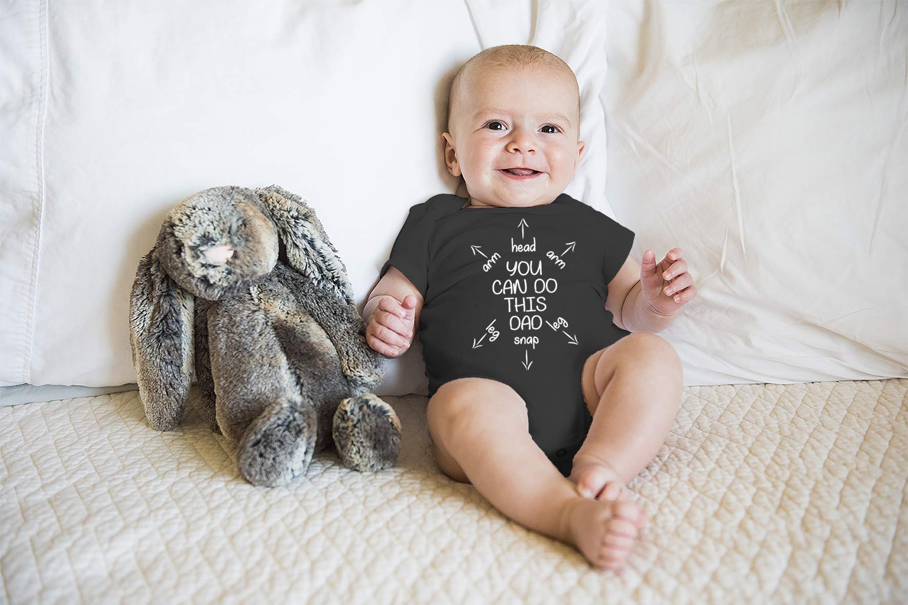 You Can Do This Dad - Funny Baby Essentials Bodysuit - Cute Baby Girl Clothes Newborn Boy Outfit (Newborn, Black)