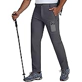 BLUE CHILL Mens Hiking Pants Lightweight Outdoor Quick Dry Waterproof Travel Pants with 4 Zipper Pockets