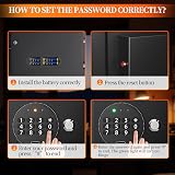 WASJOYE Safe Box 19L Electronic Keypad Safe Cabinet Security Safe with Keys view 4