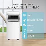 Belaco 9000 BTU Portable Air Conditioner 4 in 1 with Remote Dual Window Kit view 4