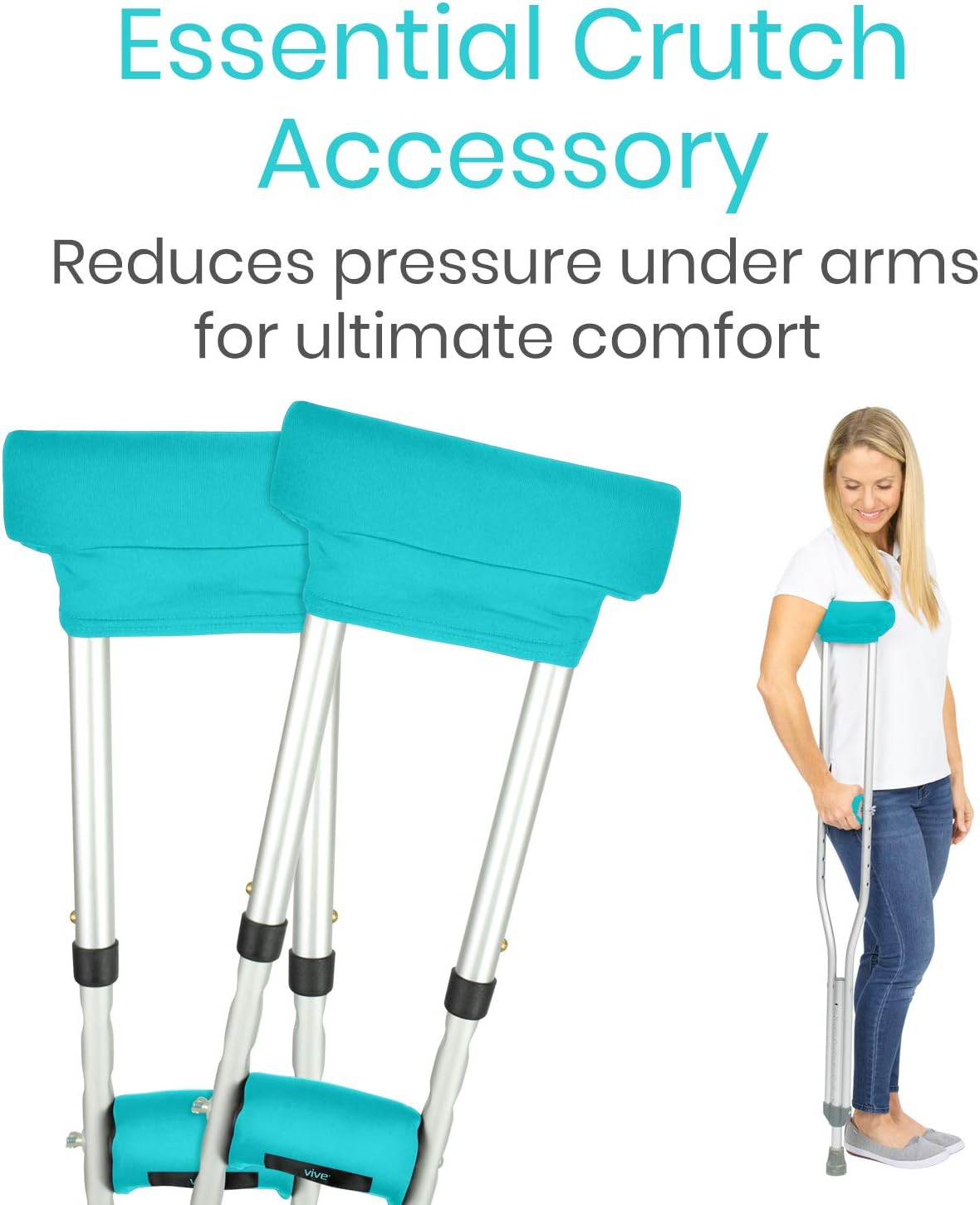 Vive Crutch Pads Padding for Walking Arm Crutches Universal