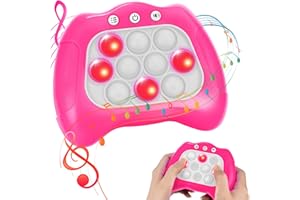 Tusivo Fast Push Bubble Game, Light-up Pop Game Fidget Toys for Kids and Adults, Electronic Handheld Quick Push Bubble Game, Stress Relief Toys Birthday Gift for 6 7 8 9+ Year Old Boys & Girls (Pink)