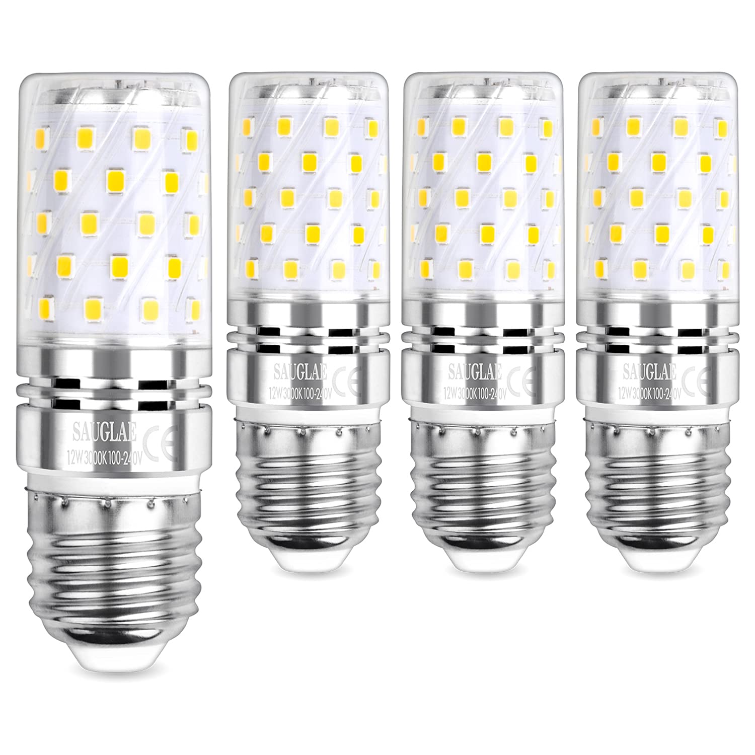 SAUGLAE LED Corn Bulbs, E27 Edison Screw, 12W, 1450Lm, 3000K Warm White, Not Dimmable, Pack of 4 โ image 1