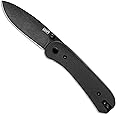 Knafs - Lander 1 Folding Pocket Knife with Clip - EDC for Men, Women, Everyone - Black Stonewash Blade - Black G10 Handle