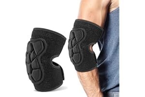 Volleyball Elbow Pads, 1 Pack Adjustable Elbow Brace with Thickened EVA Soft Cushion Pad, Breathable Compression Elbow Guard 