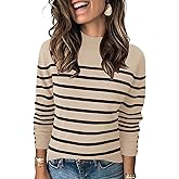 Qirno Womens Mock Neck Long Sleeve Knit Sweaters Turtleneck Casual Lightweight Button Cuffs Fall Pullover Sweater