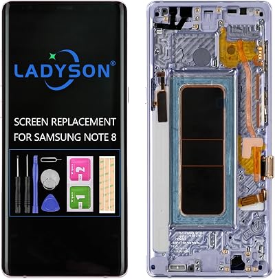 LADYSON Samsung Galaxy Note 8 LCD Screen Replacement Blue w/ Frame N950 SM-N9500