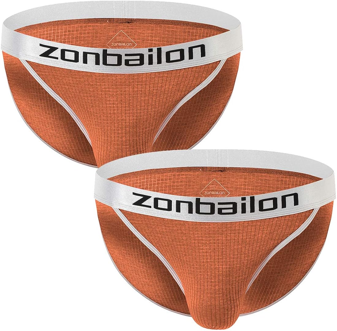 Zonbailon Men's Athletic Comfy Ball Pouch Briefs Moisture Wicking Nylon Mesh Underwear Amazon