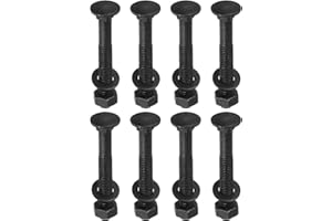 uxcell M10 x 70mm Carriage Bolt Kit, 12 Set Round Head Square Neck Screws, Carriage Bolts Screws Set Includes Washers and Nut