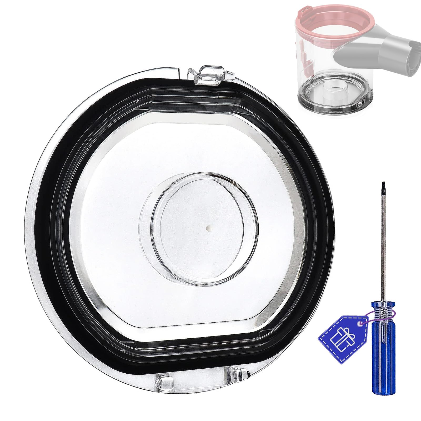 Photo 1 of Dust Bin Lid Replacement for Dyson V7 V8 Cordless Vacuum Cleaner, Dyson v8 Parts Compatible with Dyson SV10 SV11, Dust Bin Door Parts Dirt Cup Lid Bucket Cover with Sealing Ring,Restores Suction Power