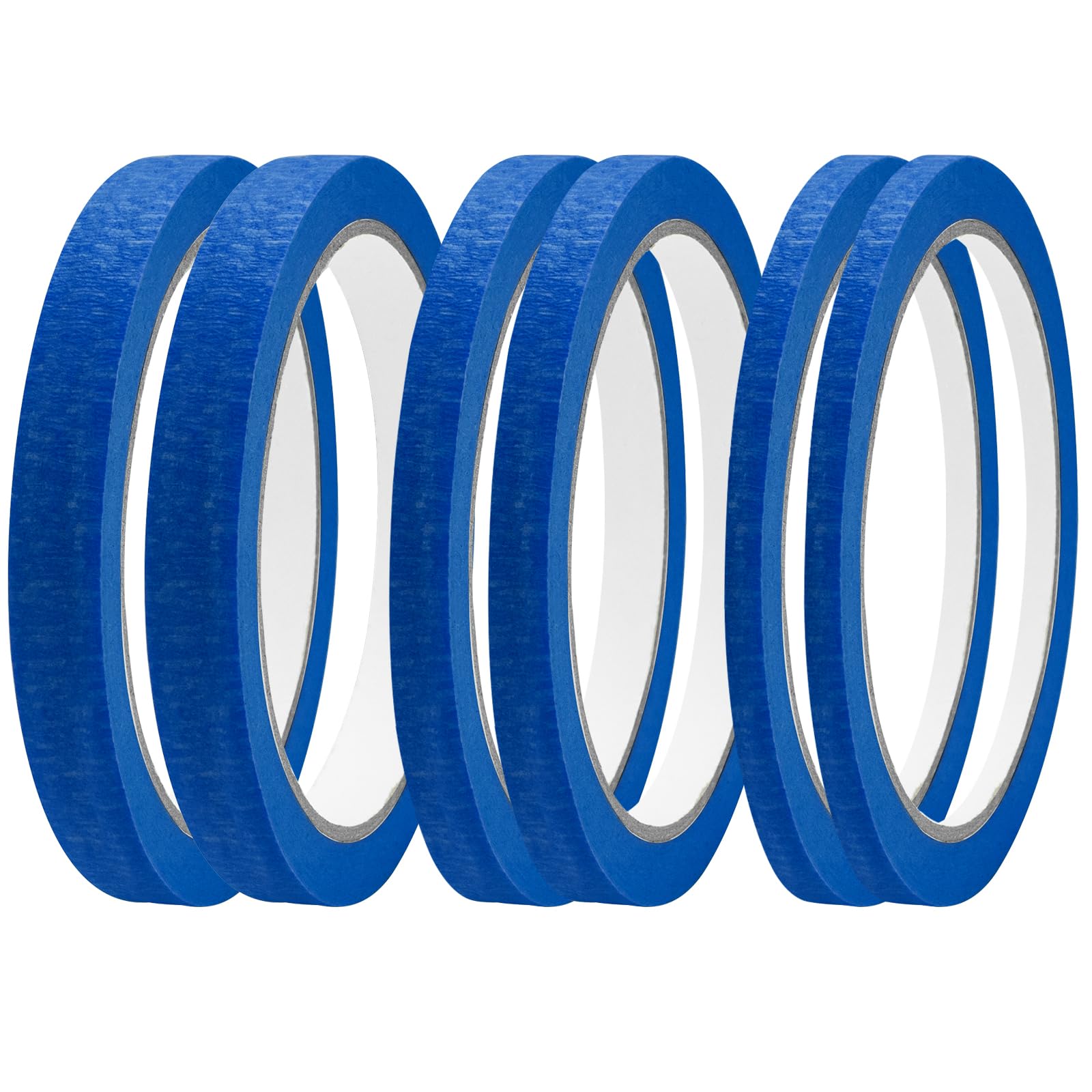 Leikedun 6 Rolls Blue Masking Tape Fine line Masking Tapes Artist Masking Tape 5mm/7mm/12mm Widex22 Yard Low Tack Painters Tape for Painting Artists Decorating DIY Automotive School Office
