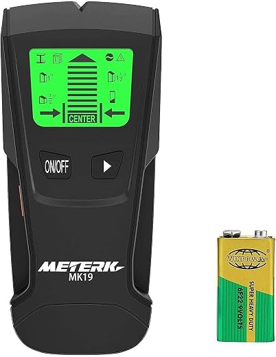 Stud Finder,Meterk Wall Detector Multi-Functional LCD Digital Wood Studs Center Finder Metal and AC Cable Live Wire Scanner Battery Included Warning Detection