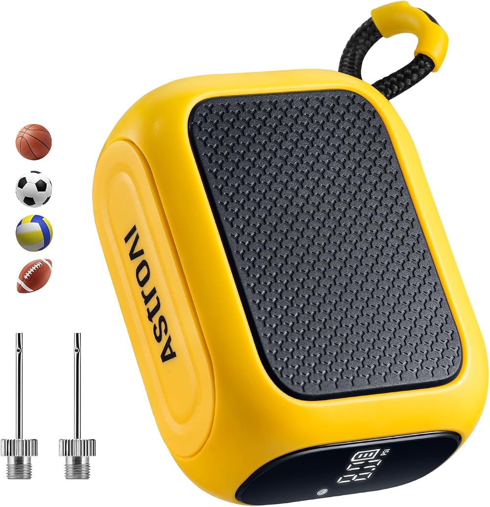 AstroAI Portable Electric Ball Pump with LCD Display, 5 Presets, 6L/min