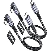 SUMPK Short USB 4 Cable Right Angle [1.5FT 2 Packs], 240W Fast Charging with High Speed 40Gbps Data Transfer and 8K Video Dis