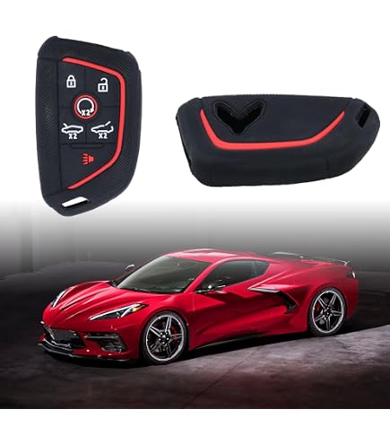 Red Carbon Fiber Remote Key Fob Cover Case For Corvette C8 2020-2024 – JOGON