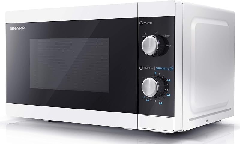 Sharp YC-MS01U-W 20L 800W Microwave with Defrost 5 Power Levels White