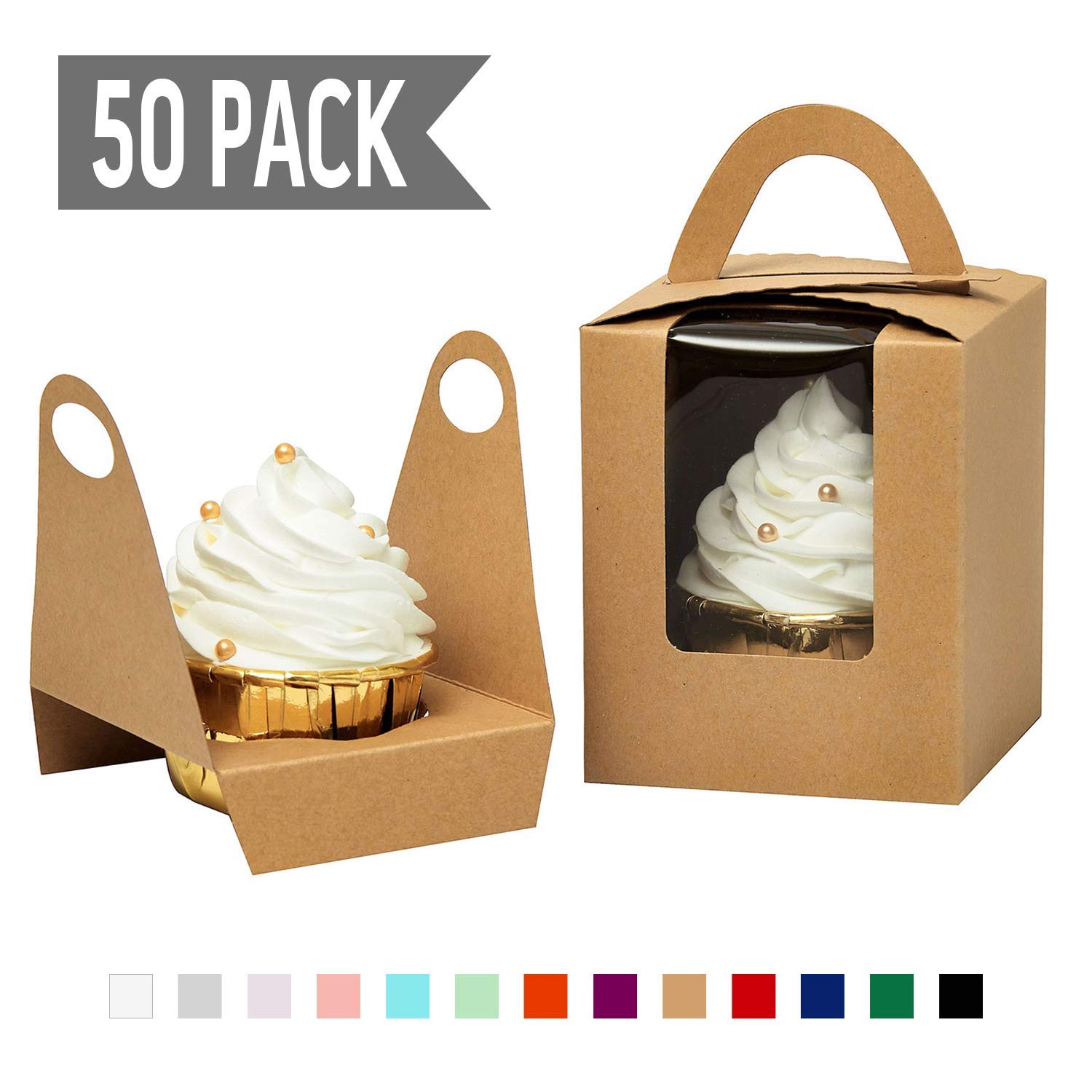 YoTruth Rustic Brown Kraft Paper Single Cupcake Holder Individual Containers 50 661757673901 eBay
