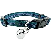 Pets First MLB Cat Collar Seattle Mariners Satin Cat Collar Baseball Team Collar for Dogs &amp; Cats. A Shiny &amp; Colorful Cat Collar With Ringing Bell Pendant