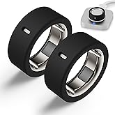 Snyeest Protector Compatible for Oura Ring Gen 4/Gen 3 Cover,Silicone Anti-Scratch Elastic Ring Case for Women Men-L for 12/13/14/15- Black+Black