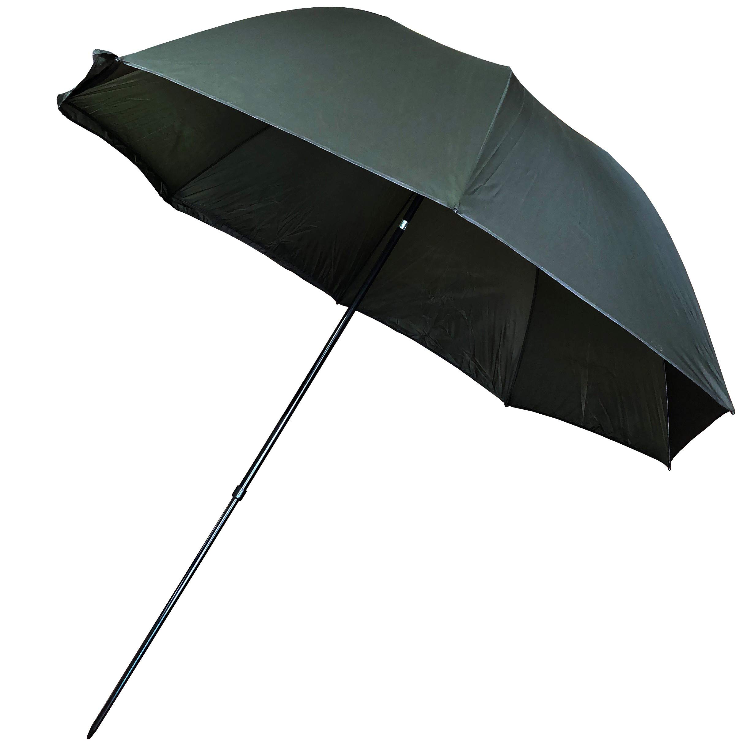 KingCarp - Umbrella 2.5m Round Tilting Waterproof 190T Fabric Dark Green Fishing Brolly with Adjustable Height [25-1241]