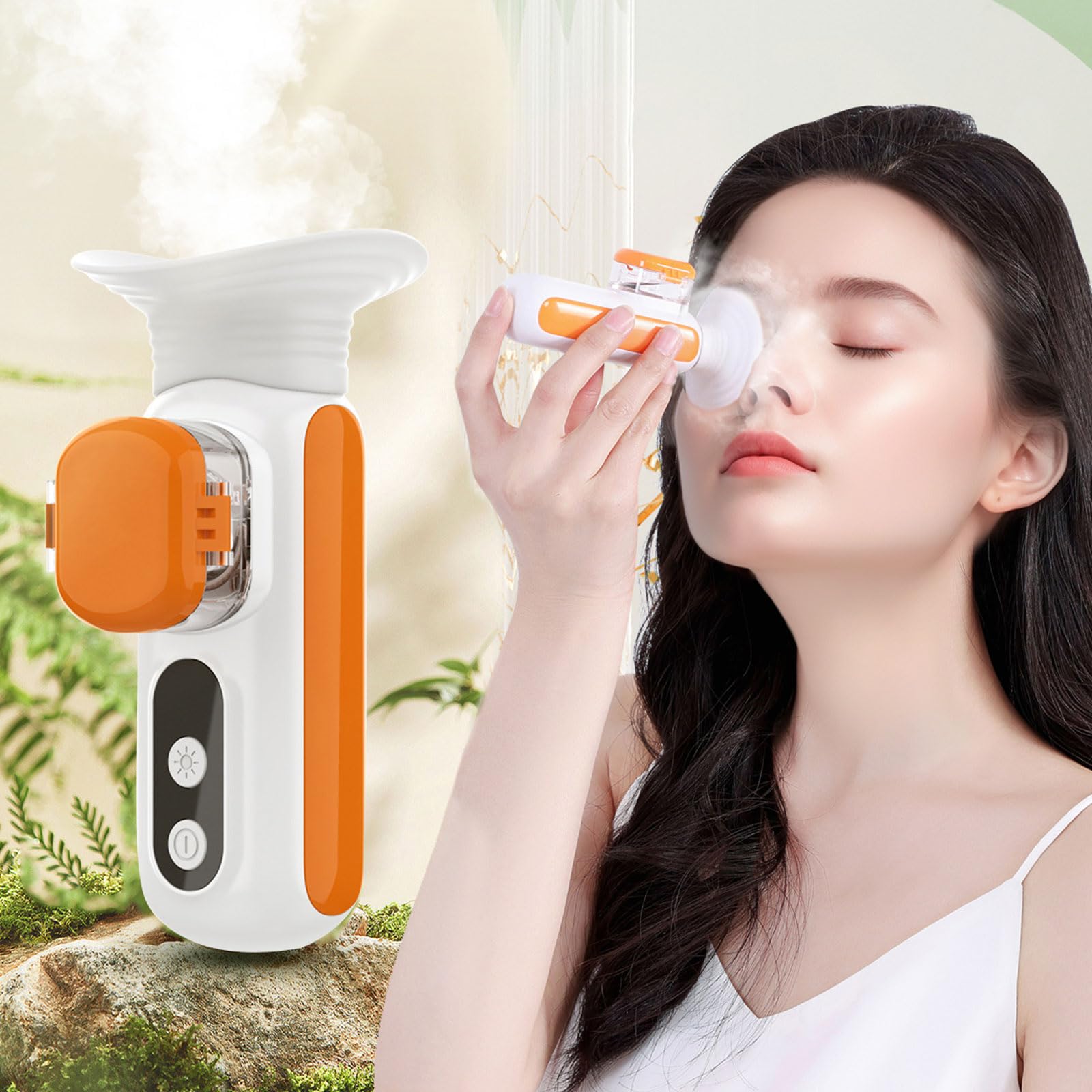 Nano Eye Mist Sprayer - Heated Face Sprayer with Warm Compress, Portable Facial Steamer, Rechargeable Electric Eye Steamer for Eyelid and Face Skin Care