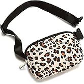 Monfasye Fanny Pack for Women Men, Fashion Crossbody Waist Packs with Adjustable Strap Small Belt Bag Hip Bum Bag for Run Travel Outdoor Cycling Shopping (Leopard)