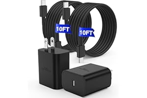 CHCELA 𝟐𝐏𝐚𝐜𝐤 45W Super Fast Charger Type C, for Samsung Galaxy S25 S24 Charger Block with 10FT Type C Charging Cord for Samsung Galaxy S25 S24+/Ultra/S22/S21/S20, iPhone 17 Air/16/15 Pro,Pro Max,Plus