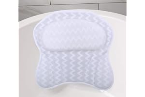 WOWCASE Luxury 3D Air Bathtub Pillow for Women & Men, Ergonomic Comfort, Straight Back & Neck Support, White