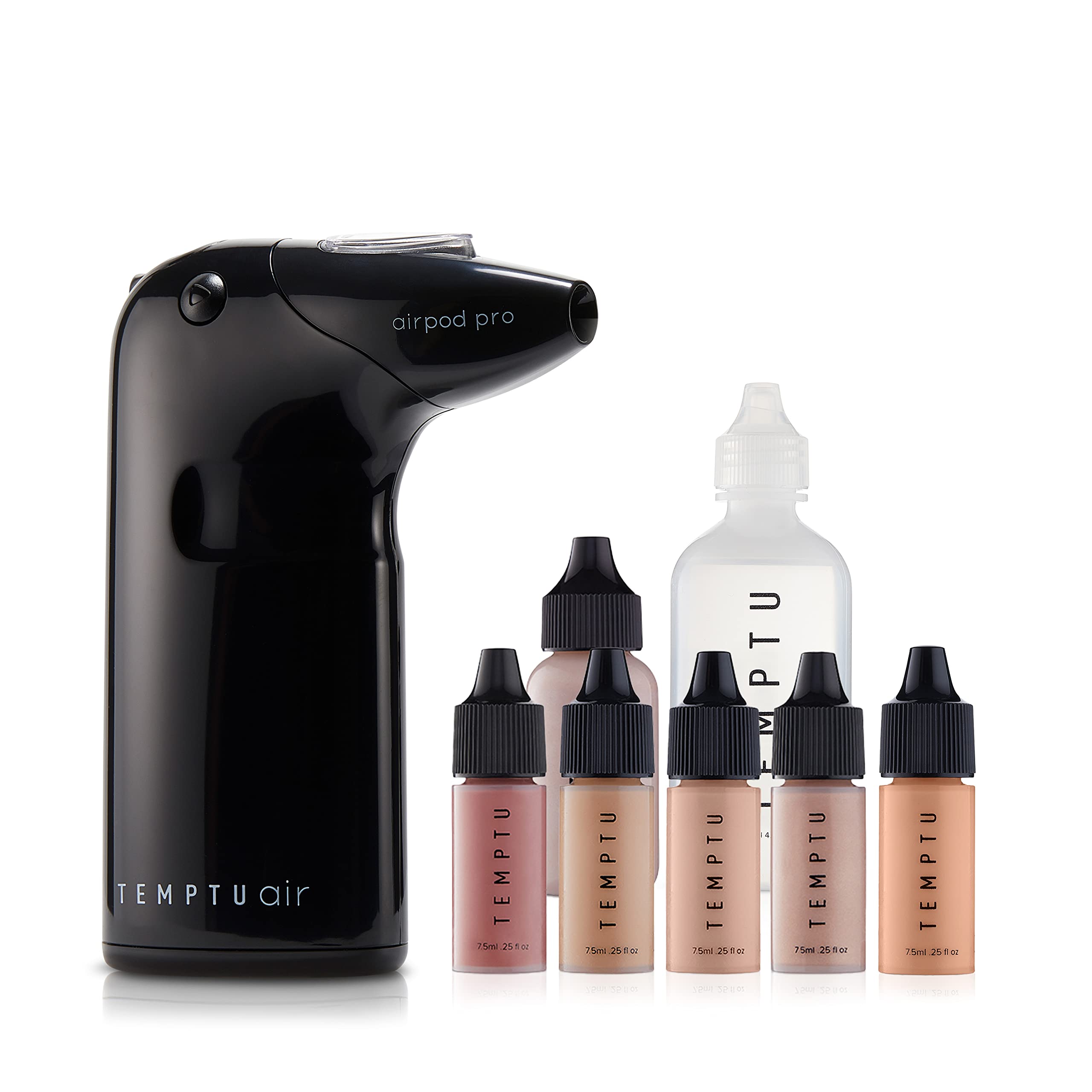 TEMPTU Air Intro Airbrush Makeup Kit: 9-Piece Set Includes Cordless Device, Refillable Makeup Cartridge, 3 Perfect Canvas Semi-Matte Foundations, Primer, Blush, Highlighter & Cleaner